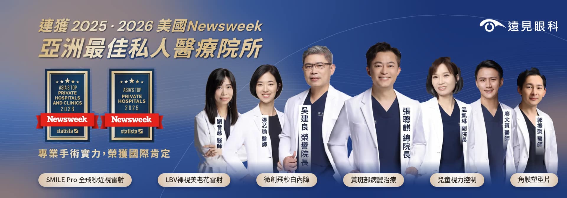 遠見眼科Newsweek亞洲最佳私人醫療院所